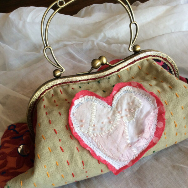 Heart Antique Lace Evening Bag